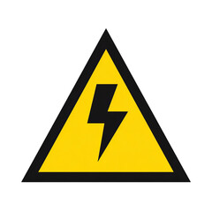 PNG of Caution: High Voltage Warning Sign in Bold Yellow and Black Colors