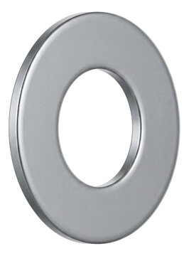 Zinc-plated flat washer for rust resistance in outdoor construction applications.