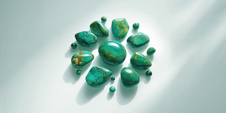Collection of raw chrysocolla stones and gemstones, suitable for mineral collectors and lapidary work, Earth Day