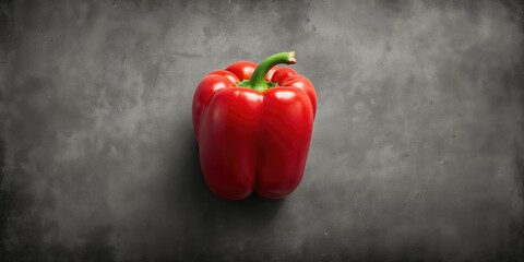 Large red bell pepper detailed image on a rustic background fresh produce