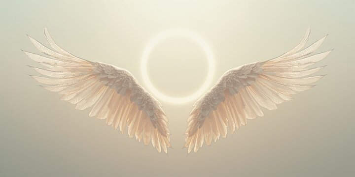 Pair of isolated wings against a neutral backdrop, useful for design and layout applications