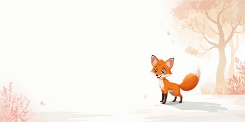 Naklejka premium A fox on a white background, highlighting wildlife conservation efforts