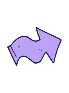 pixelize effect animation of cartoon doodle pointing arrow