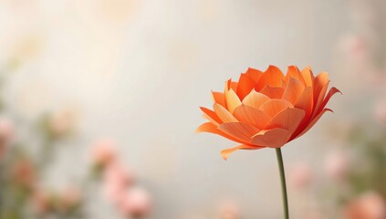 Crafted orange paper flower highlighting handmade artistry for home decor