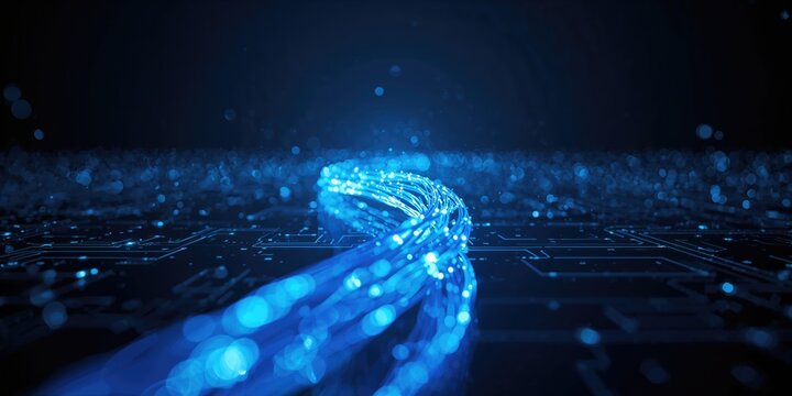 Fiber optic cable, used in data transmission systems, emphasizing installation and maintenance.