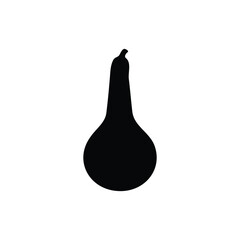 Bottle gourd silhouette icon vector flat design.