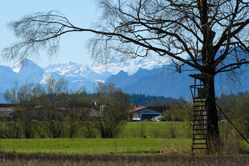 Typical landscape of the villages of the Austrian Tyrol