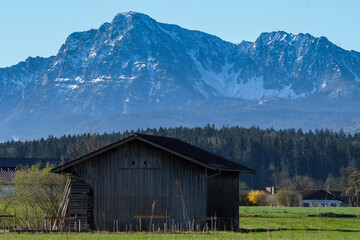 Typical landscape of the villages of the Austrian Tyrol