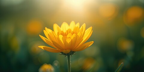 Close-up of a yellow flower with soft focus background design for editorial headers