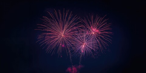 Fototapeta premium Vibrant fireworks display lighting up the night sky, suitable for celebration backgrounds