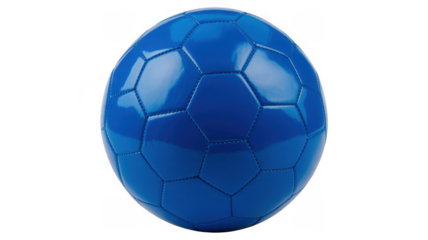 Blue soccer ball blue ball football isolated on a transparent background