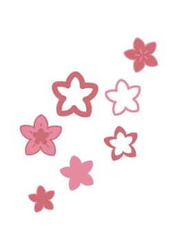 shaking motion animation of multiple flowers form a japnese floral pattern