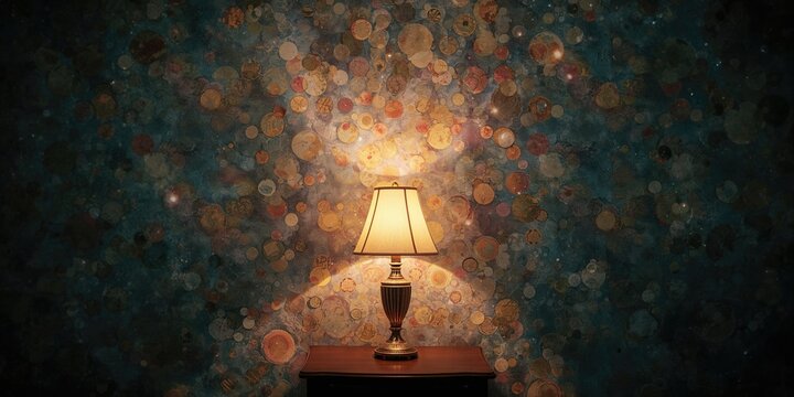 Colorful circle pattern on retro wallpaper featuring neon lighting effects, suited for editorial header backgrounds - Powered by Adobe