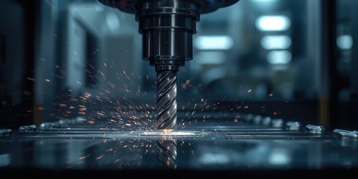 Close-up of reamer tool on CNC machining center highlighting tool efficiency and surface finishing