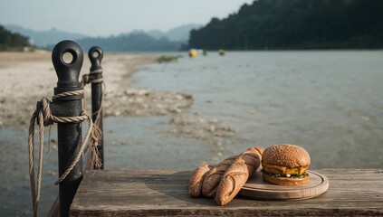 Iron ship fastening poles on riverbank used for securing vessels, maritime safety and infrastructure