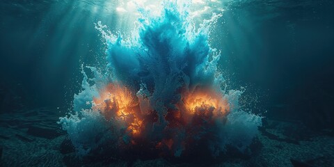 Exploding with a green screen, serving as a flexible backdrop for digital compositing and graphic design