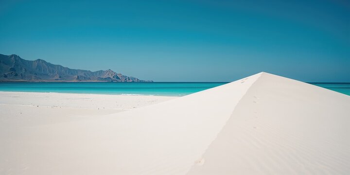 Qalansiyah Beach sand dunes in Socotra, Yemen, rugged coastal terrain highlighting erosion preservation