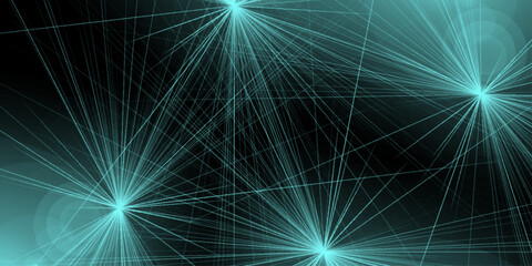 Obraz premium Abstract Blue Explosion on Black Background. glowing optical lens flare on transparent background. A cluster of bright, radiating starbursts against a dark, black background. 