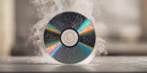 Microwave energy impacting a CD, focusing on heat effects and material safety, International Science Day