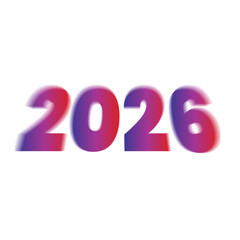 Modern Blurred Gradient Text Design for New Year 2026 Celebration