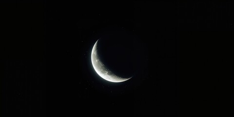 Waxing Crescent moon phase, lunar cycle in early illumination stage