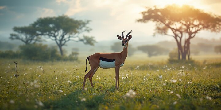 African steenbok in a safari setting, highlighting native wildlife and habitat preservation