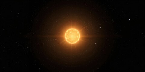 Starry sun against a dark backdrop, suitable for background design or visual layout, Earth Day