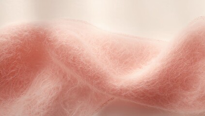 Fototapeta premium Close-up of pink wool material highlighting soft textures and warmth, ideal for fabric or textile design