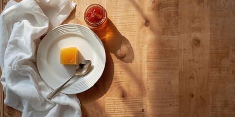 Close-up of tasty halva served with tea on a table, snack preparation and consumption, World Food Day