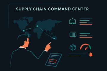 Global Supply Chain Inventory Dashboard &mdash; Real-Time Container & Warehouse Tracking Vector