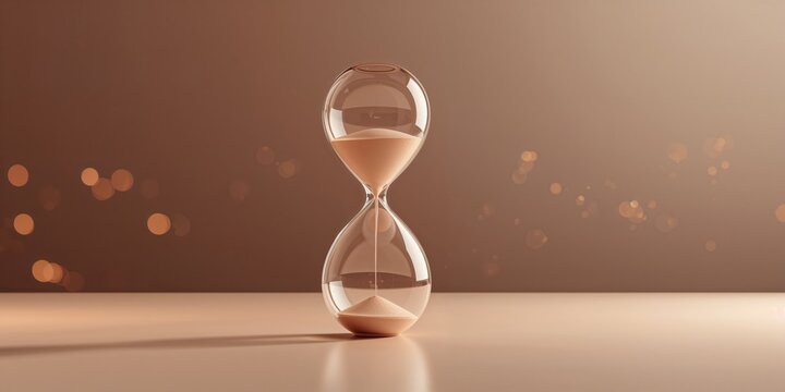 Empty hour glass with no sand, designed for precise timing functions, neutral setting