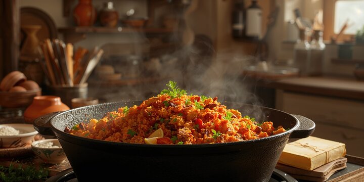 Migas, classic Mediterranean cuisine, highlighting bread and egg components, for culinary history awareness