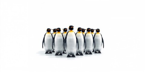 Colony of King penguins on icy terrain, illustrating social aggregation and cold climate adaptation, World Penguin Awareness Day