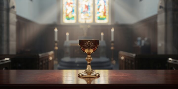 Decorative gilded cups placed on the shrine, highlighting traditional craftsmanship