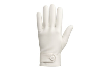 Obraz premium White leather formal glove with wrist button