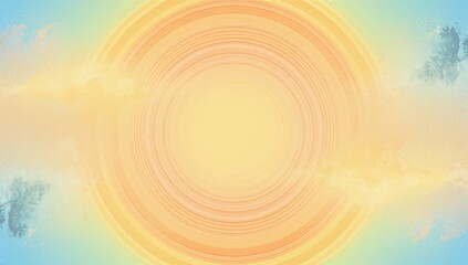 Gradient yellow orange and blue canvas oil art design in concentric circles, used as an abstract editorial header background