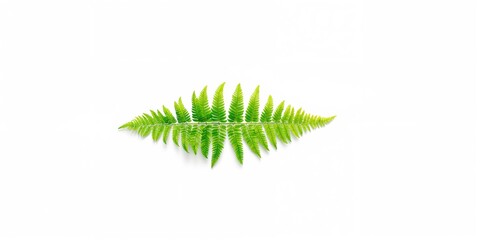 Single fern leaf on white surface serving as a background for editorial design