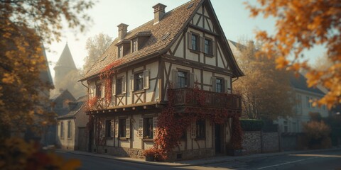 Historic half-timbered building featuring an additional storey serving as living quarters, highlighting renovation efforts