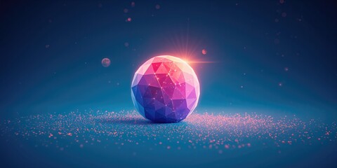 Planetary low poly model serving as a space-themed background for virtual environment development