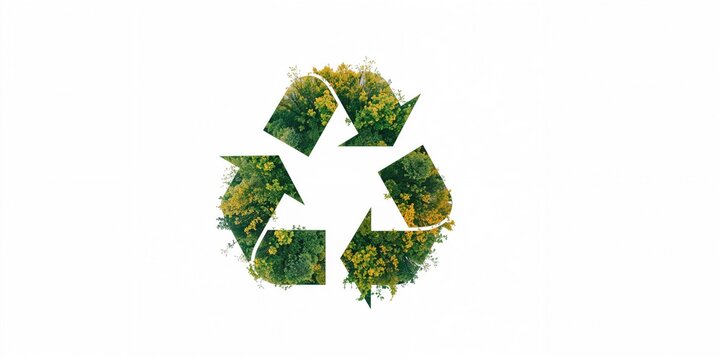 Double exposure icon combining trees on a white backdrop for ecological themes, Earth Day