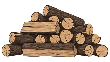 Stacked pile of brown and tan cut logs with visible wood grain and cracks