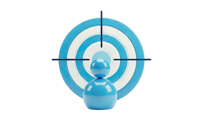 Targeting Success: Person in Crosshairs Concept