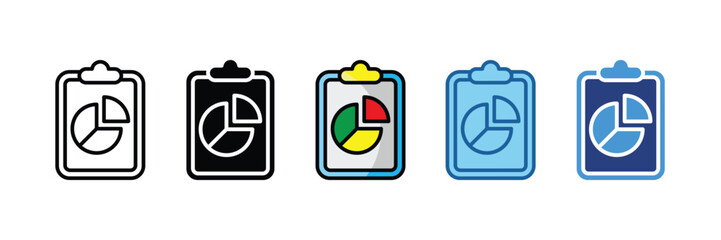 Obraz premium Task Report Icon Set Multiple Style Collection