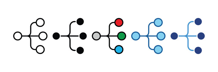 Branch Icon Set Multiple Style Collection