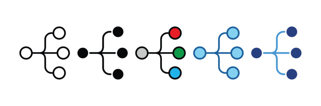 Branch Icon Set Multiple Style Collection