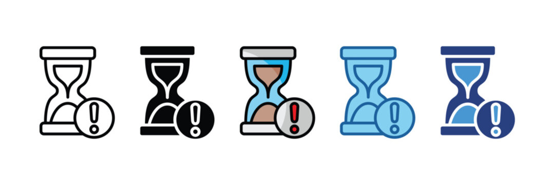 Deadline Icon Set Multiple Style Collection
