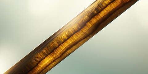 Obraz premium Polished Tigers eye gemstone with natural patterns, suitable for jewelry design, Earth Day