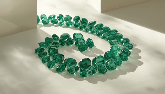 Jewelry featuring gemstone and Colombian emerald green crystals, focusing on craftsmanship and material - Powered by Adobe