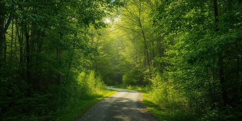 Summer forest trail in northern Poland, highlighting natural preservation and accessibility