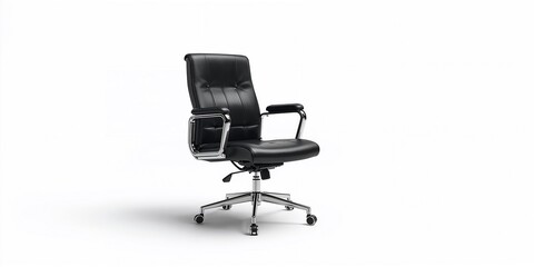 Obraz premium Adjustable office chair with lumbar support positioned in a professional environment, emphasizing user focus and productivity